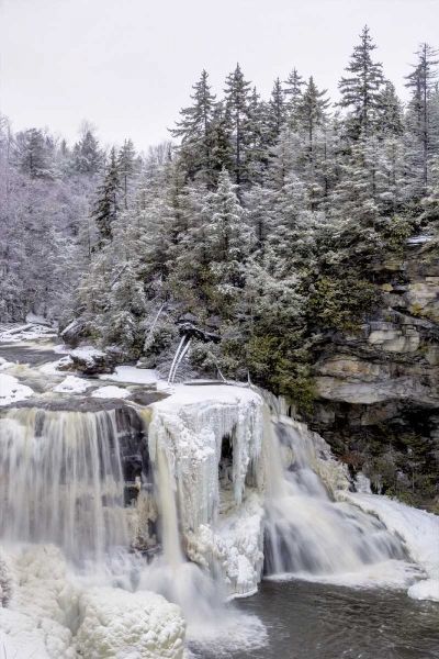 West Virginia Waterfall in winter landscape